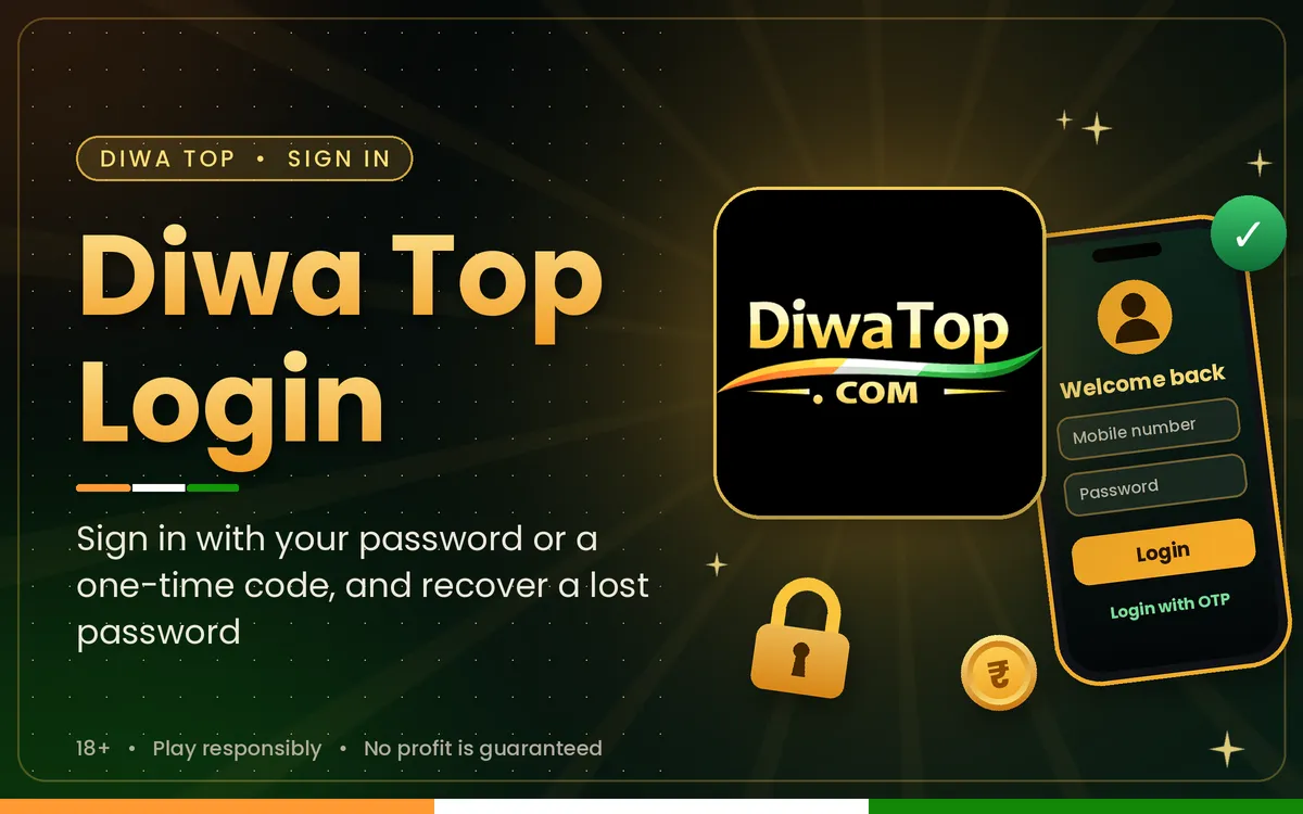 Diwa Top login screen offering password and OTP sign-in
