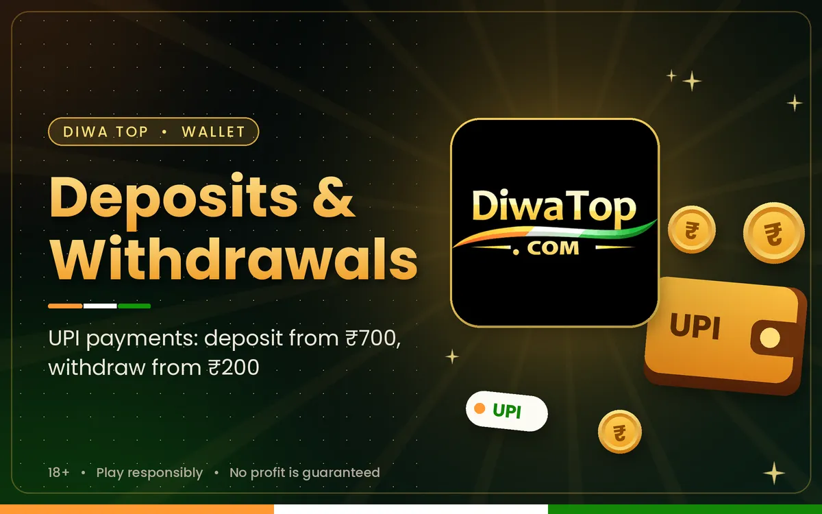 Diwa Top wallet with UPI deposit and withdrawal options