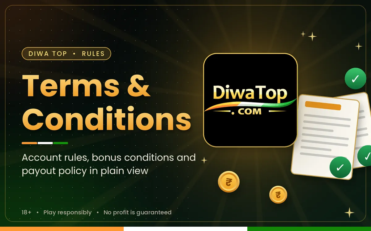 Diwa Top terms and conditions page